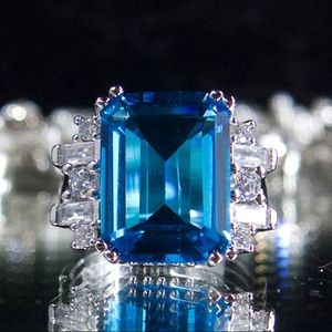 925 14kt Dipped Blue Topaz Engagement Ring